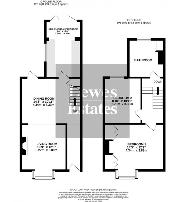 Floorplan for Morris Road, Lewes