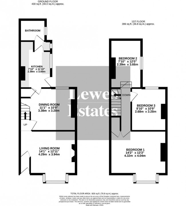 Floorplan for Morris Road, Lewes