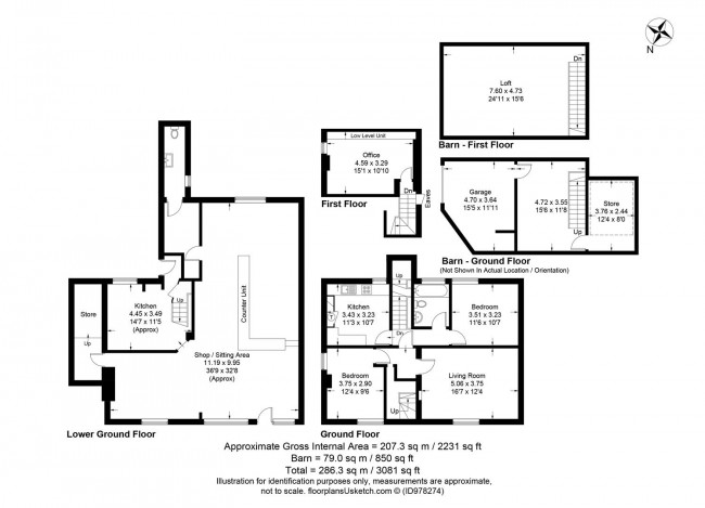 Floorplan for The Village Shop, Coldharbour Road, Upper Dicker, Hailsham