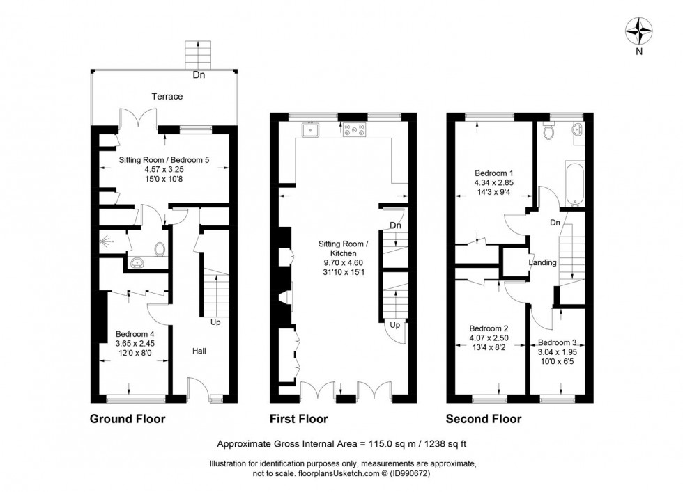 Floorplan for Rufus Close, Lewes