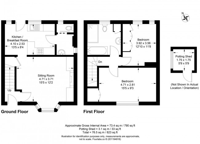 Floorplan for Evelyn Road, Lewes