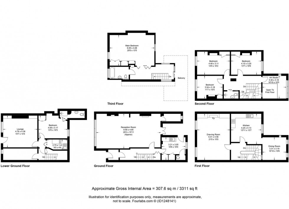 Floorplan for Priory Crescent, Lewes