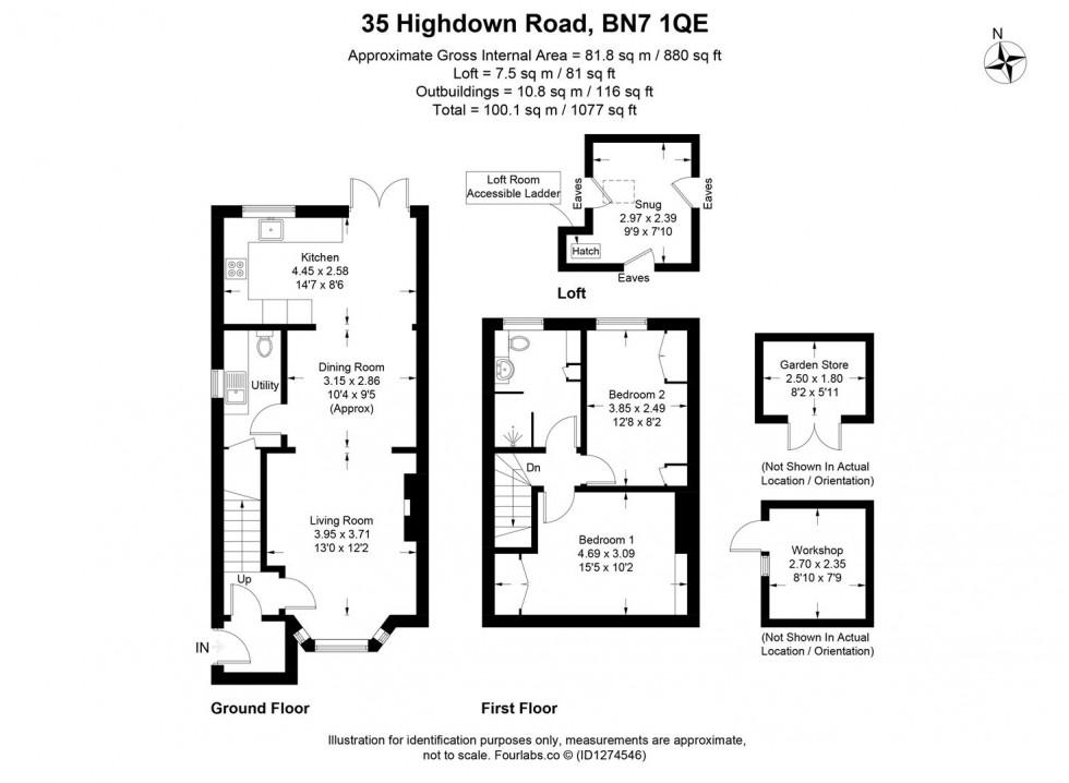 Floorplan for Highdown Road, Lewes