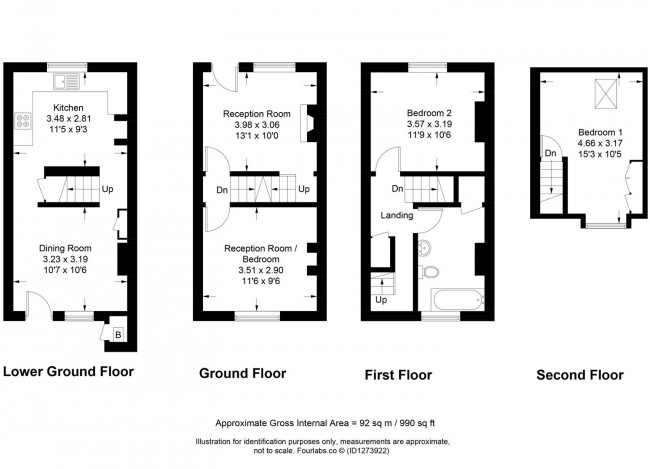 Floorplan for De Montfort Road, Lewes