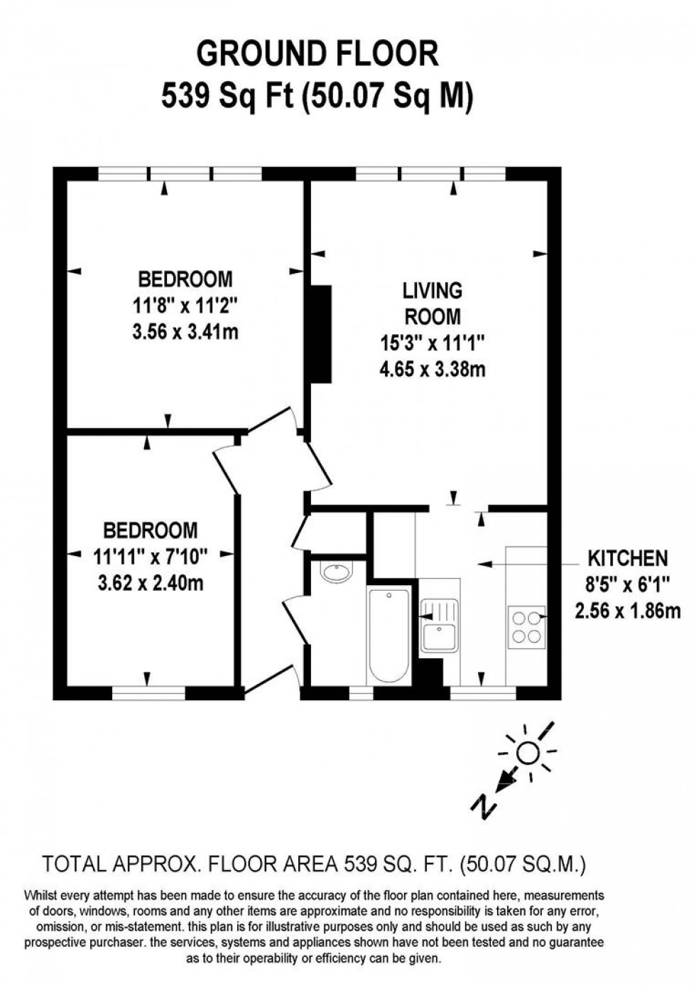 Floorplan for Priory Place, Priory Street, Lewes